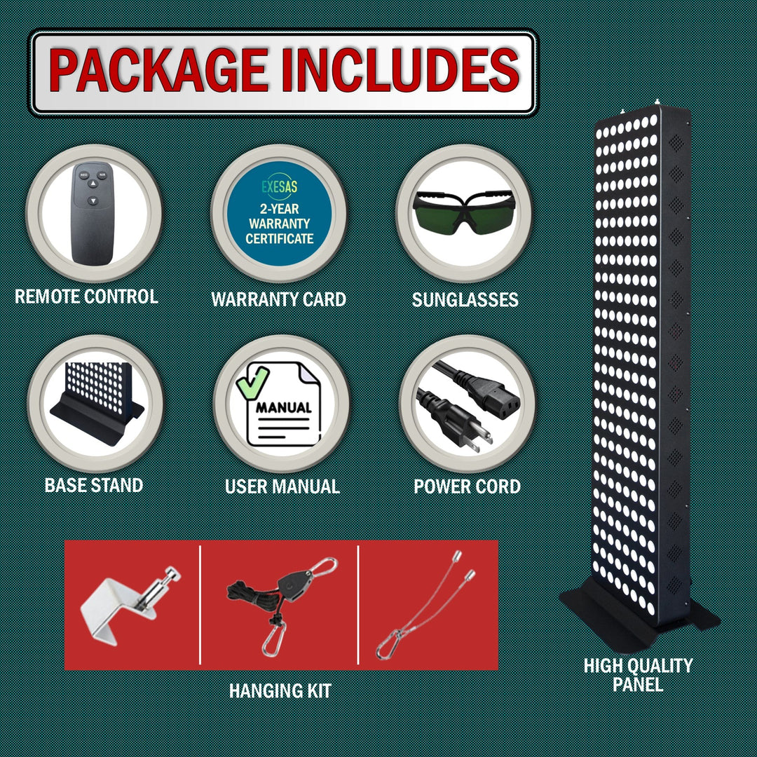 EXESAS 200 LED, 1000W Dual-Chip, Red Light Therapy Device for Full Body, 4-Wavelengths Infrared LED Panel for Skin, Weight, Pain, Wellness