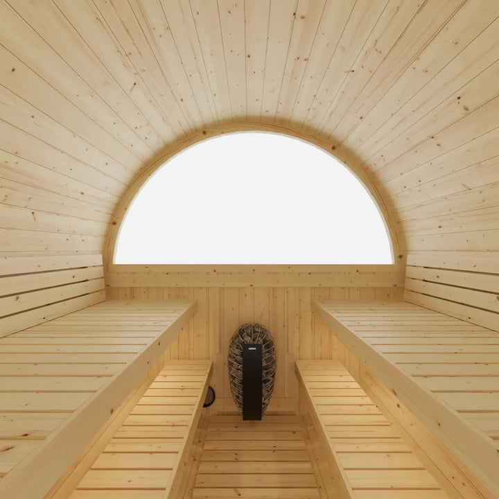 Tampere Finnish Barrel Sauna with WiFi Heater - Finnish Sauna Builders