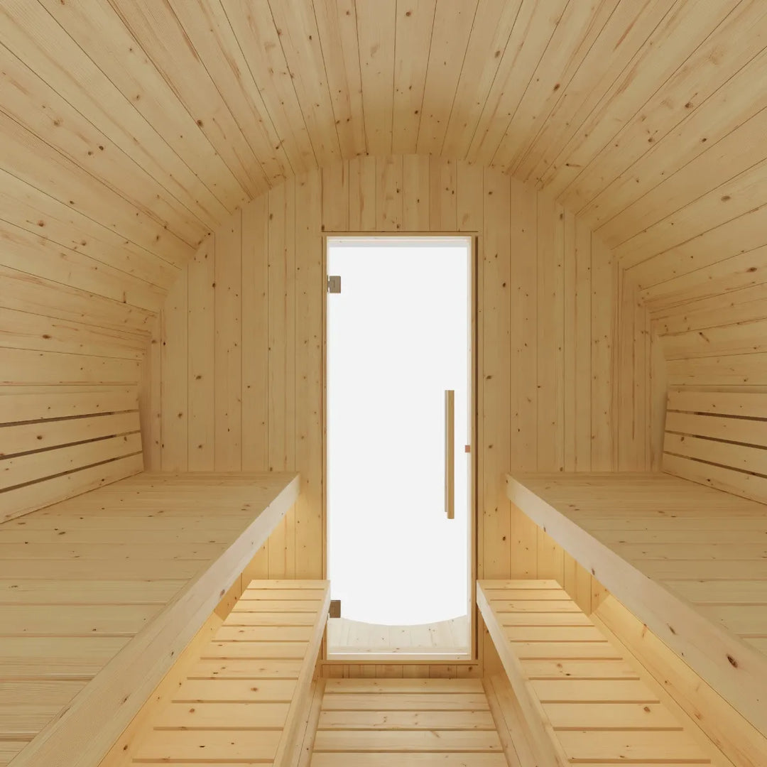 Vassa Finnish Barrel Sauna with WiFi Heater - Finnish Sauna Builders